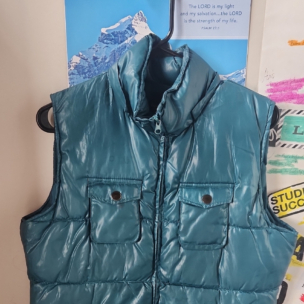Shiny Teal Quilted Vest